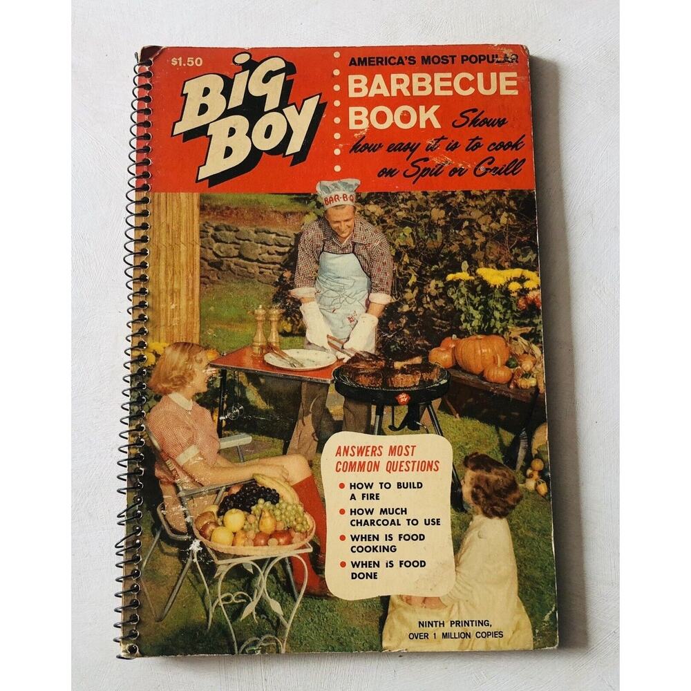 Vintage 1963 Barbecue Cookbook Big Boy Illustrated Recipes Spit Fire Grill Steak